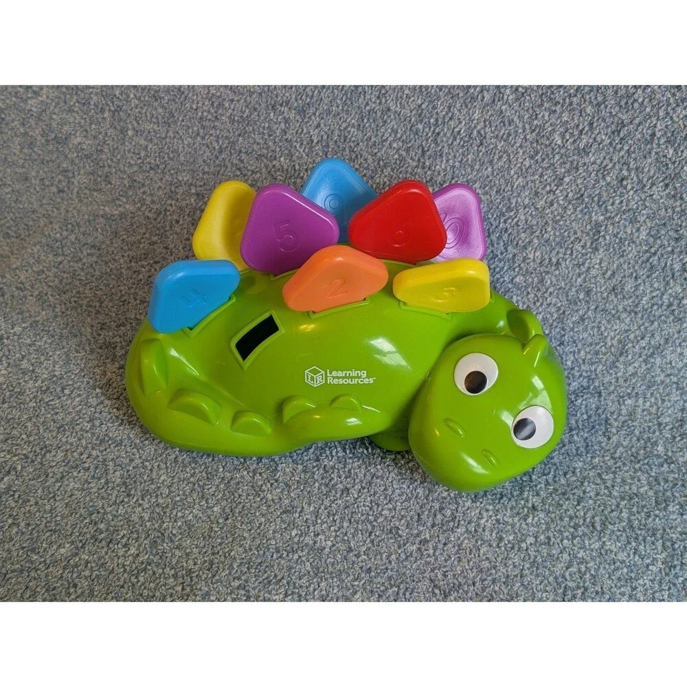 Learning Resources Steggy The Fine Motor Dinosaur Number Color Shape Sorter Toy